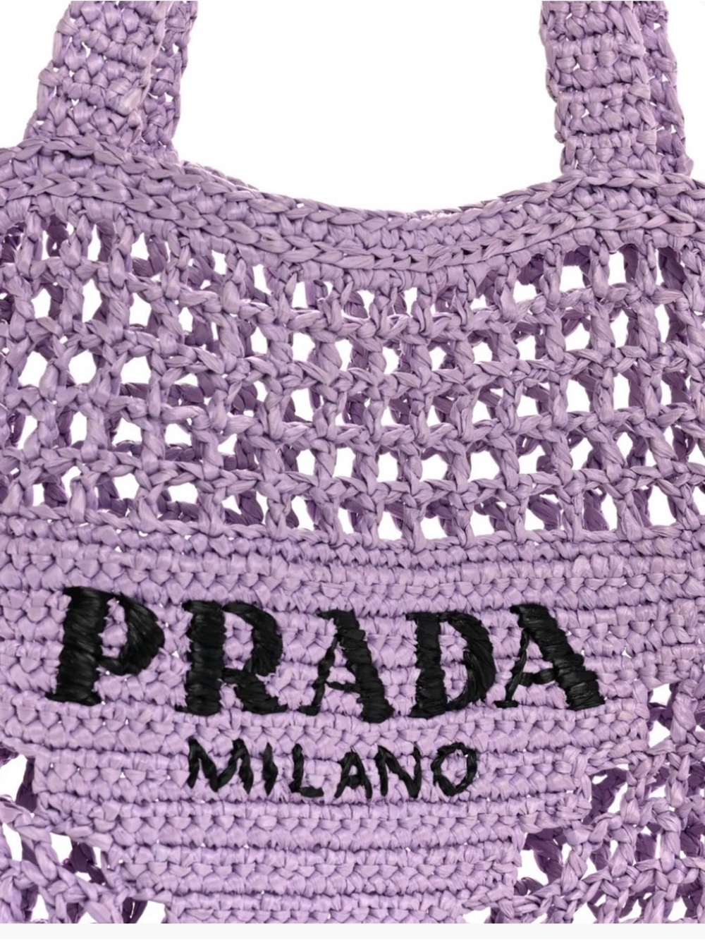 Prada Lavender Crochet Tote with PRADA Milano Logo - Picture 2 of 7